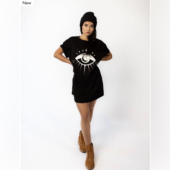 ISHIKI DRESS - ALL SEEING EYE - BLACK by Amvi Collection- sz medium- NWT - Picture 6 of 7